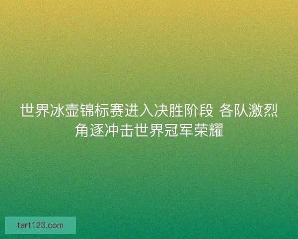 世界冰壶锦标赛进入决胜阶段 各队激烈角逐冲击世界冠军荣耀