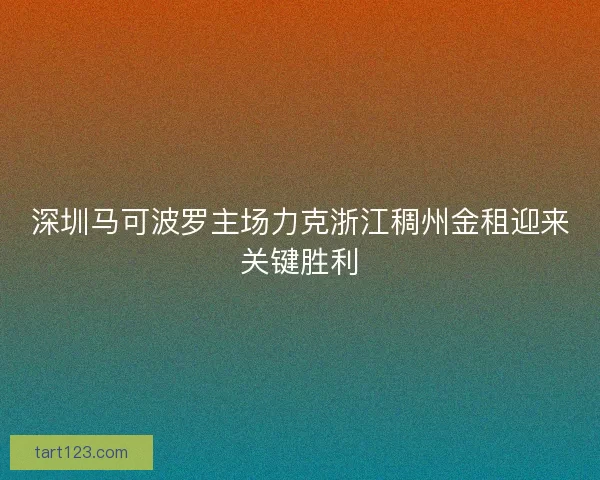 深圳马可波罗主场力克浙江稠州金租迎来关键胜利